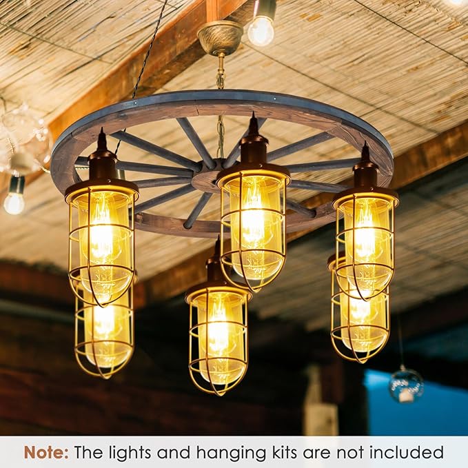 Tangkula 30" Decorative Wooden Wheels Set of 4, Decorative Wall Fir Wood Treated by Carbonization, Vintage Wagon Wheels for Garden, Bar, Restaurant Decoration (4 Pack)