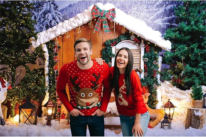 Baocicco 9x6ft Merry Christma Photography Background Xmas Tree Gingerbread House Photo Backdrop for Winter Festival Holiday Party Supplies Decorations Boys Girls Room Decors Cake Table Banner