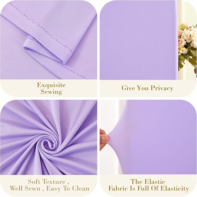 Lavender Photo Arch Backdrop Cover Set of 2 for Party 7.2ft and 6ft Light Purple Arch Covers Stretchy Backdrop Spandex Baby Shower Lilac Arch Stand Covers for Girls Birthday Wedding Bridal Shower