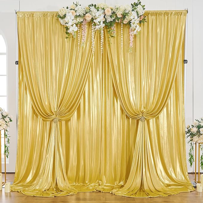 Besutolife 30×10 FT Gold Sequin Backdrop Curtains, Wrinkle-Free Heavy Party Backdrop Drapes No-shed Glitter Background for Wedding Birthday Graduation Bridal Baby Shower Christmas Photography Stage