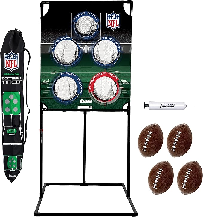 Franklin Sports Target Toss Games - Kids Football + Baseball Target Toss Games for Indoors + Outdoors - Fun Football + Baseball Throwing Games for Kids - Includes Targets + Mini Toy Balls