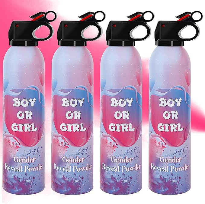 4 Pack Pink Gender Reveal Smoke Bombs for Baby Girl, Color Powder or Dust for Gender Announcement Idea, Baby Shower Decoration, Supply, Party