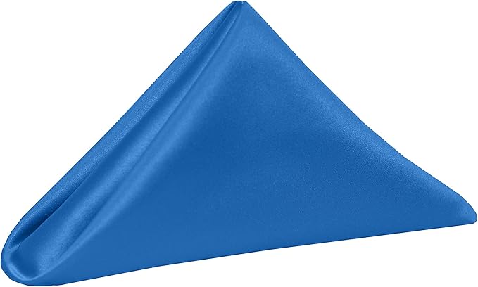 Ultimate Textile Cobalt Bridal Satin Wedding Napkins 17" x 17" (Set of 60) - Cloth Napkins Bulk Set, Wrinkle & Stain Resistant Polyester for Events