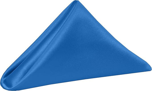 Ultimate Textile Cobalt Bridal Satin Wedding Napkins 17" x 17" (Set of 60) - Cloth Napkins Bulk Set, Wrinkle & Stain Resistant Polyester for Events