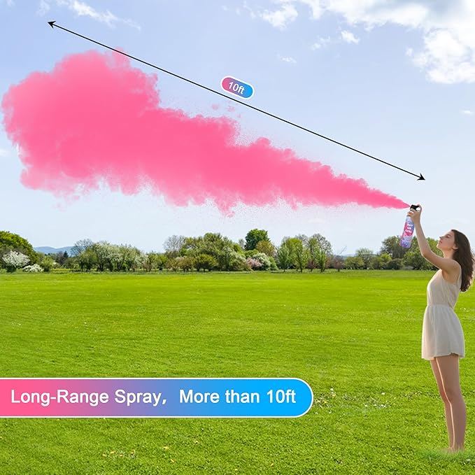 4 Pack Pink Gender Reveal Smoke Bombs for Baby Girl, Color Powder or Dust for Gender Announcement Idea, Baby Shower Decoration, Supply, Party