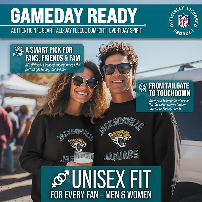Team Fan Apparel NFL Adult Gameday Football Crewneck Sweatshirt - Cotton Blend - Stay warm, comfortable & stylish on game day
