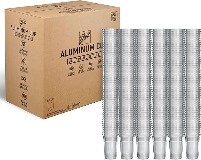 Top Cup by Ball – 20 Ounce, 600 Count, Reusable Aluminum Party Cups | Stealth Design | Cold-Holding, Recyclable, Made in USA