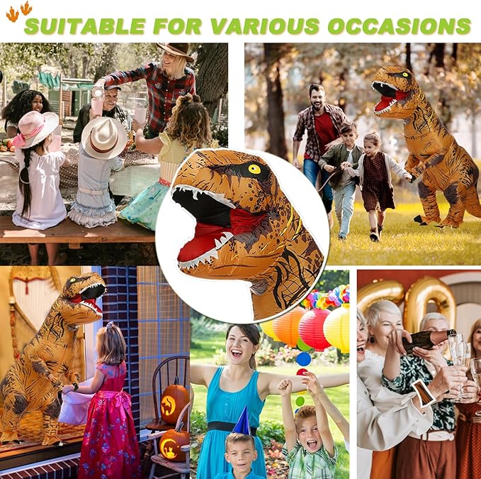 inflatable dinosaur costume adult, T-Rex Dinosaur Costume Adults Funny Cosplay Halloween