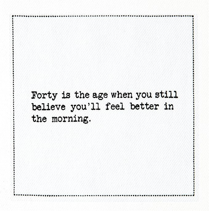 Five Star Funny 40th Birthday Quotes | White Cotton Cocktail Napkins | 50 Luxury Disposable Beverage Napkins with Witty Bar Quotes | Drink Napkins for Parties, Bars, Weddings & Game Nights