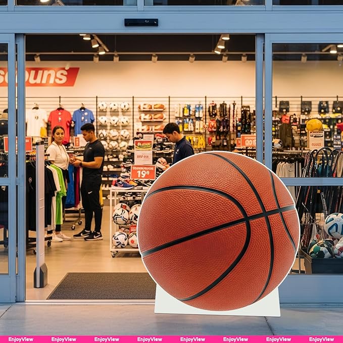 Basketball Cardboard Cutout, 8FT Life Size Cutouts Decor for Sports Themed Party Backdrop, Photo Booth Props, Birthday Table Centerpieces, Basketball Game Stand Up Display