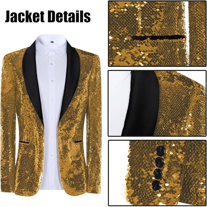 High-End Suits Sequins Men Tuxedo Sparkly Shawl Lapel Homecoming Suit Glitter 2 Pieces Party Prom Festival Blazer Pants