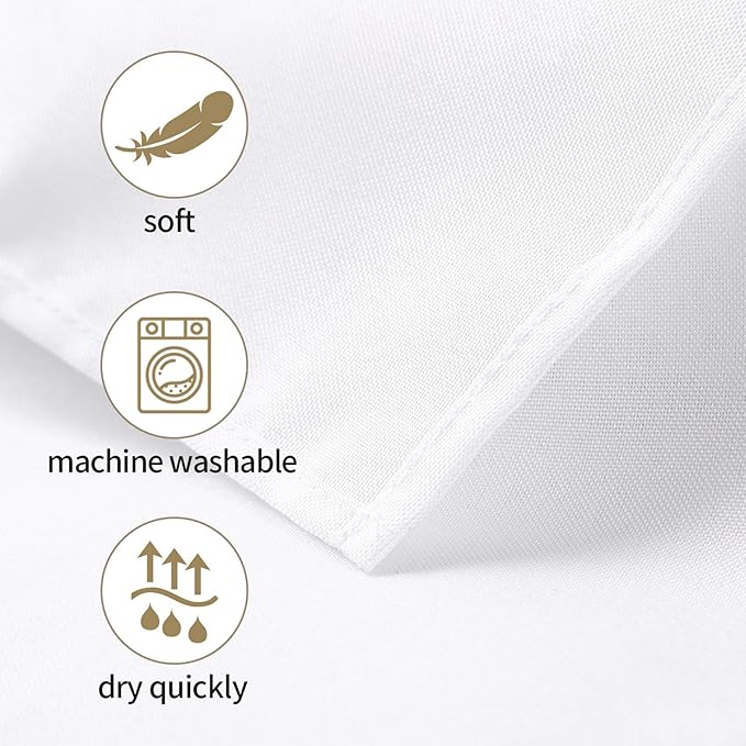 50pcs Polyester Cloth Napkins - 20 x 20 inch White Dinner Washable Napkins with Hemmed Edges for Restaurant/Wedding/Hotel(50,White)