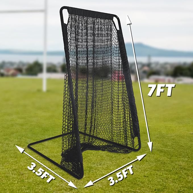 Football Kicking Cage Net - Heavy Duty Portable Training Net with Steel Frame for Backyard Indoor Outdoor Field Goal Training & Punting Passing Kicking Practice - Kids & Adults Use