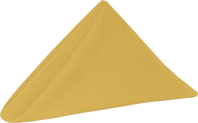 Ultimate Textile Cotton-Feel Gold Cloth Napkins - 17" x 17" (Set of 120) Washable Dining Quality Polyester, Wrinkle & Stain Resistant