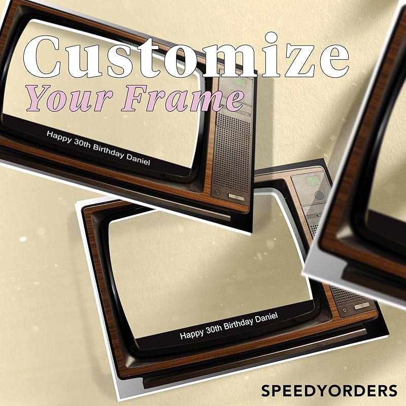 Custom Retro TV Set Photo Booth Prop, Personalized Social Media Television, Telly Screen Photobooth, Retro Selfie Frame, Home Decorations, Birthday Party Supply TV Show Frame