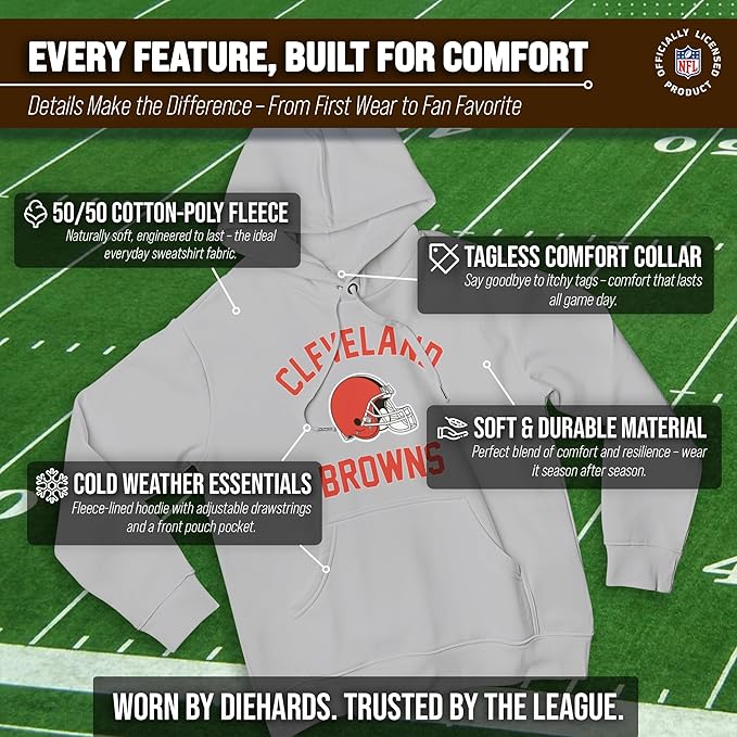 Team Fan Apparel NFL Adult Gameday Hooded Sweatshirt - Poly Fleece Cotton Blend - Stay Warm and Represent Your Team in Style