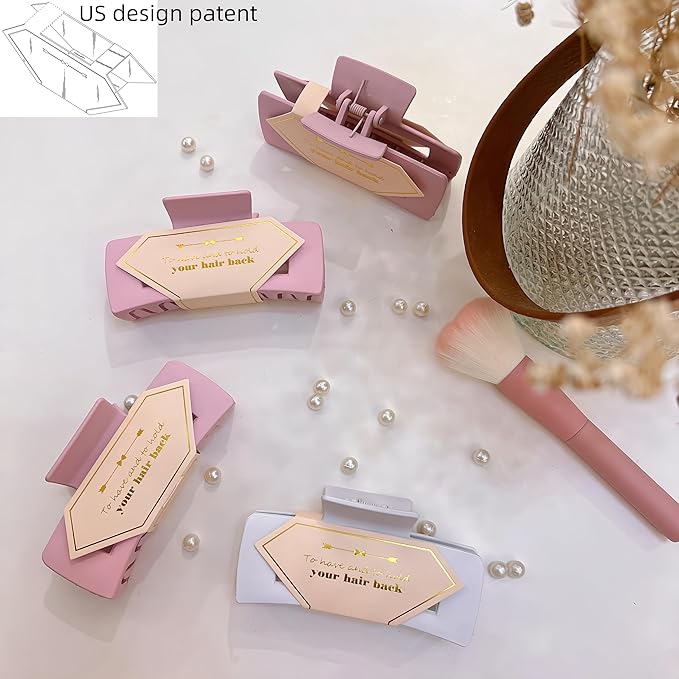 Bridesmaid Scrunchies Proposal Gifts square 4.1inch Bachelorette Hair Claws Clips women heart sunglasses headband gift for Wedding Party Favors (White&Rose Gold 48pcs)
