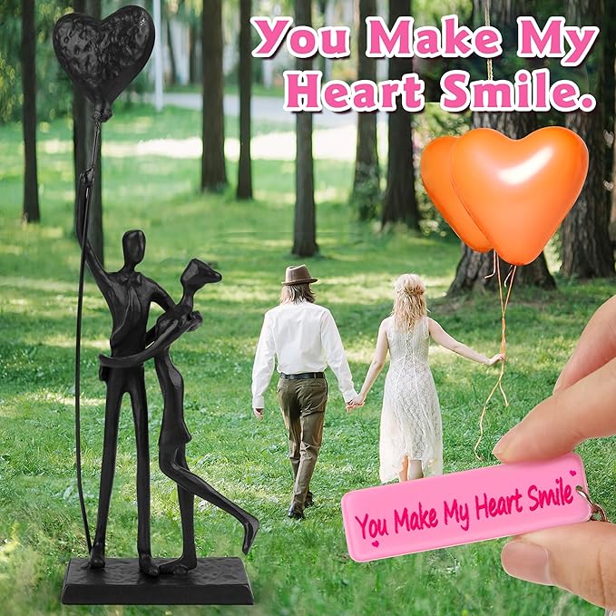 Wedding Gifts for Couples 2026, Romantic Couple Iron Sculpture 12in Handcrafted Passionate Love Metal Statue Decoration, Valentines Gifts for Her Wife Him, Anniversary for Women Men