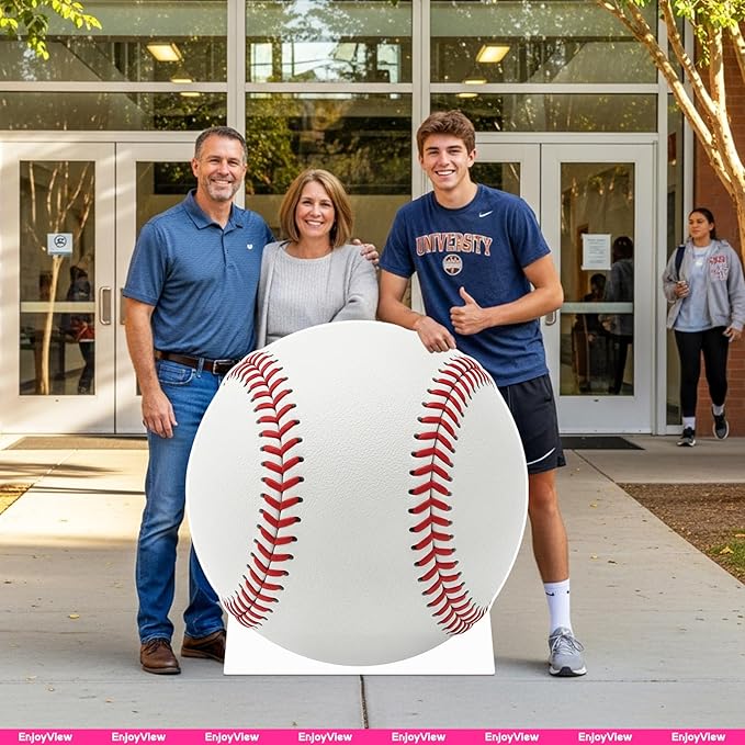 Baseball Cardboard Cutout, 6FT Life Size Cutouts Decor for Sports Themed Party Backdrop, Photo Booth Props, Birthday Table Centerpieces, Baseball Game Stand Up Display