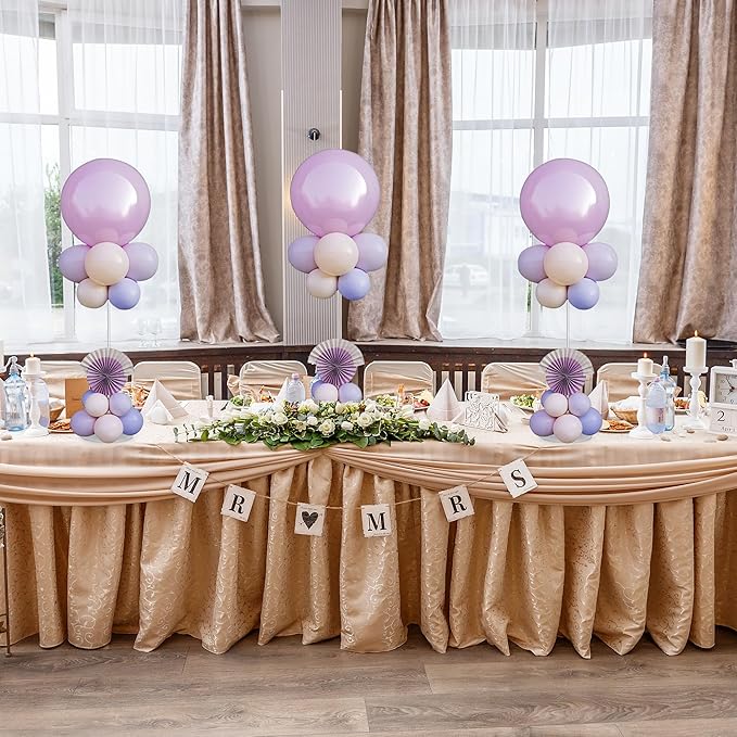 Hanna Roberts Clear Acrylic Tabletop Balloon Holder Kit, 25.6 inch 10 Pack Balloon Stick Holder with Base for Centerpiece Party Decorations (Balloons Not Included)