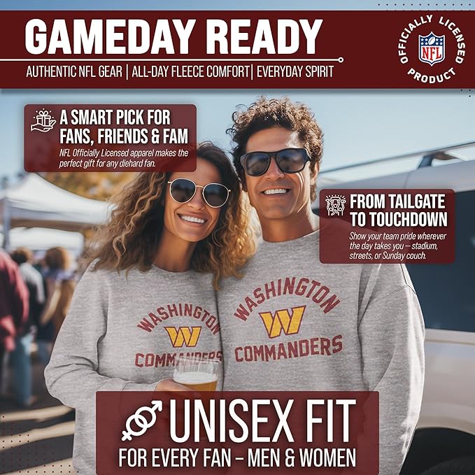 Team Fan Apparel NFL Adult Gameday Football Crewneck Sweatshirt - Cotton Blend - Stay warm, comfortable & stylish on game day