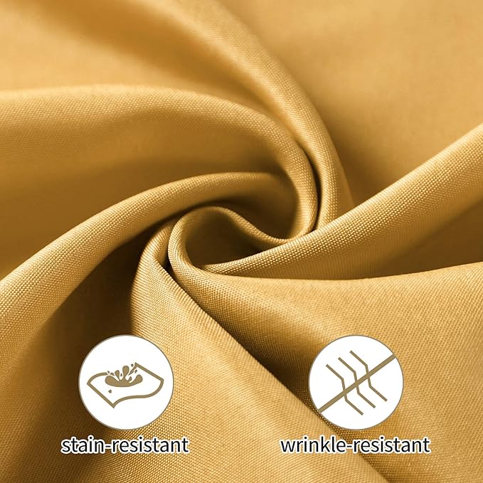 50pcs Polyester Cloth Napkins - 20 x 20 inch Gold Dinner Washable Napkins with Hemmed Edges for Restaurant/Wedding/Hotel(50,Gold)