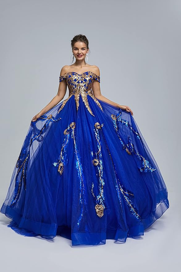 Engerla Women's Beading Sweetheart Ball Gown Tulle Layed Long Quinceanera Dress