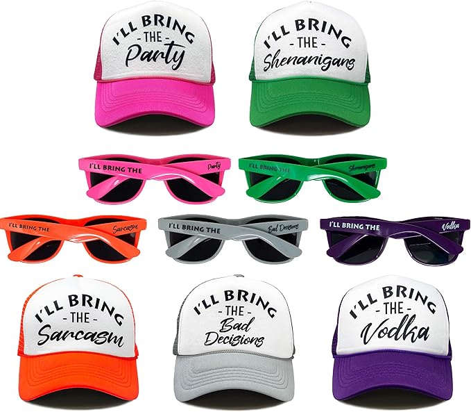 Funky Junque Matching Trucker Hat & Sunglasses Set - Stylish Combo for St. Patrick's Day Party, Single Sets, Value Packs