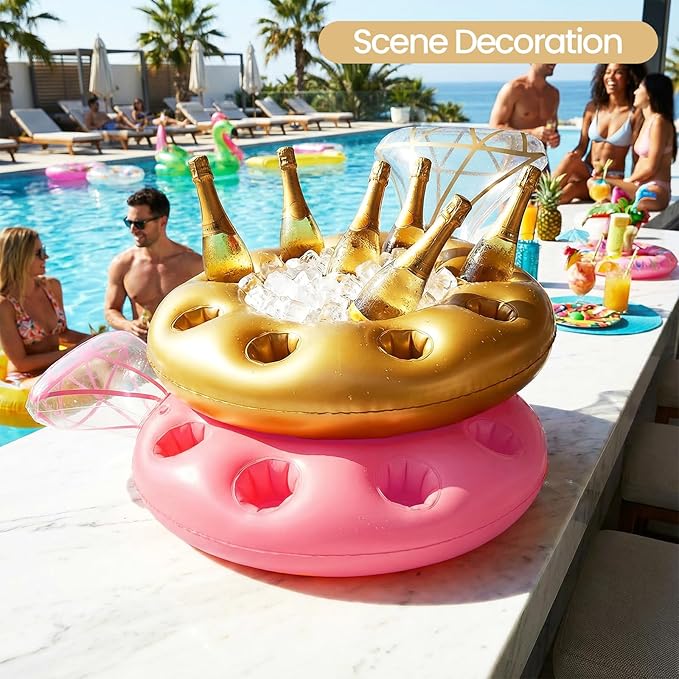 Zeraty Inflatable Pool Float Diamond Ring for Adults, Glitter Bachelorette Party Wedding Decorations Bridal Shower Gifts, Engagement Photo Prop, Swim Tube Beach Backyard Pool Lounging Supports 265 lbs