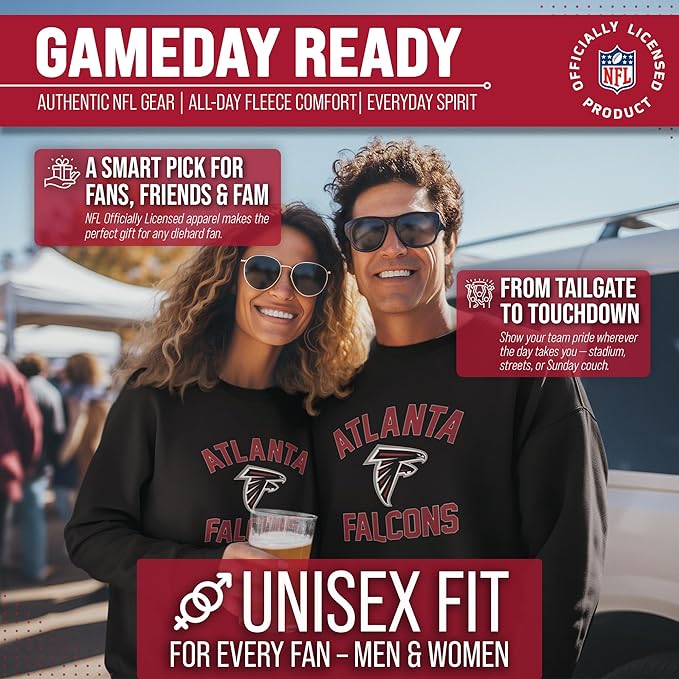 Team Fan Apparel NFL Adult Gameday Football Crewneck Sweatshirt - Cotton Blend - Stay warm, comfortable & stylish on game day