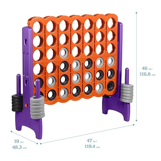 ECR4Kids Jumbo 4-To-Score, Giant Game, Orange, Purple