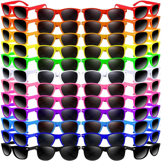 72 Pack 12 Color Neon Sunglasses Party Favors Bulk,80’s Retro Style Perfect Colorful Novelty Sun glasses Set for Birthday Party Supplies,Beach,Pool Party Favors,Goody Bag Favors for Kids Adults