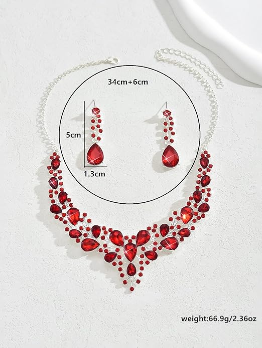 Kamirola Tiaras and Crowns for Women,Tiaras Earrings Necklace, Crystal Bridal Jewelry Set（TR83