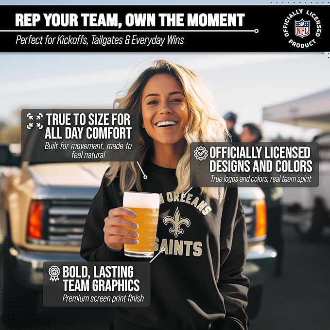 Team Fan Apparel NFL Adult Gameday Football Crewneck Sweatshirt - Cotton Blend - Stay warm, comfortable & stylish on game day