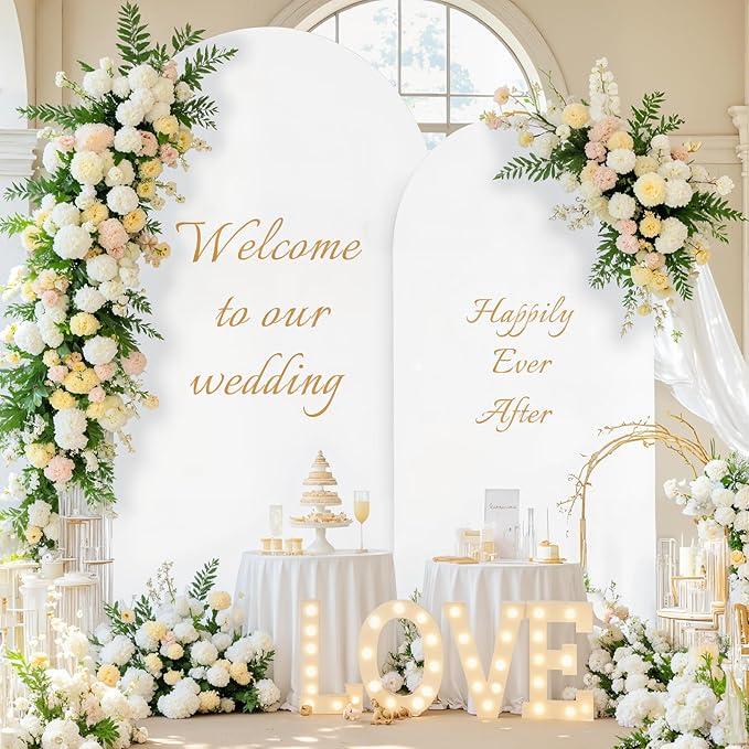 White Blue Photo Arch Backdrop Cover Set of 2 Spandex 7.2 and 6ft Arch Covers Stretchy Backdrop Baby Shower Arch Stand Covers for Boys Birthday Party Wedding Balloon Arch Background Decorations