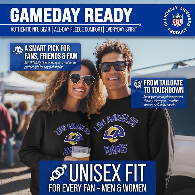 Team Fan Apparel NFL Adult Gameday Football Crewneck Sweatshirt - Cotton Blend - Stay warm, comfortable & stylish on game day