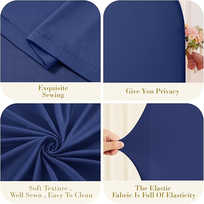 Navy Blue Arch Backdrop Cover Set of 2 Spandex 7.2 and 6ft Arch Covers Stretchy Backdrop Wedding Balloon Arch Stand Covers for Birthday Party Baby Shower Bridal Shower Banquet Photo Arches Background