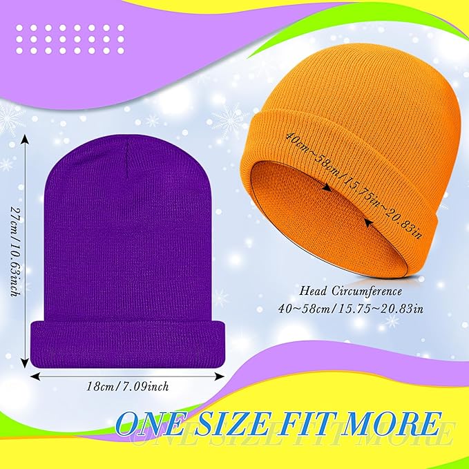 Xtinmee 100 Pcs Kids Winter Beanie and Gloves Bulk Warm Knit Hat Stretchy Full Fingers Gloves Pack Unisex Cold Weather Set