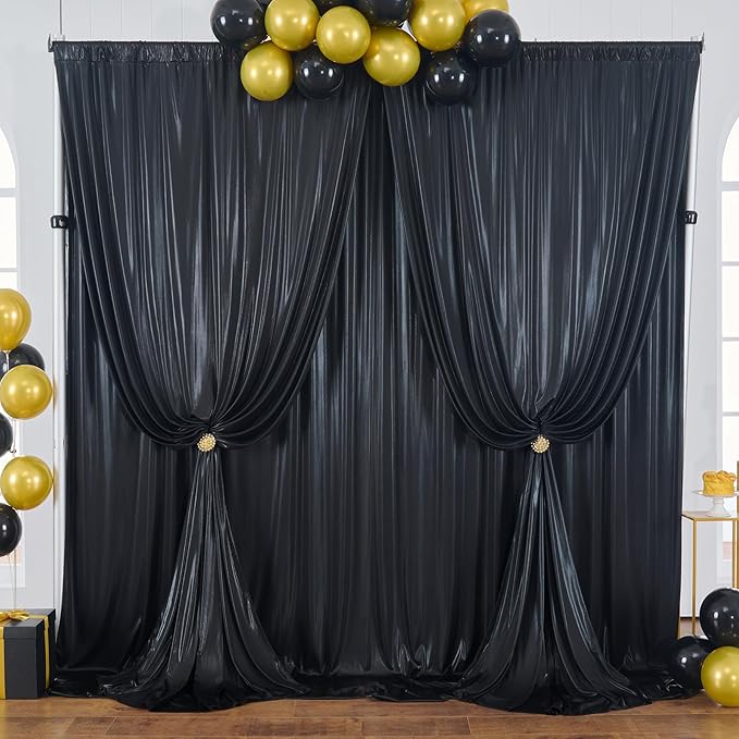 Besutolife 20×10 FT Black Sequin Backdrop Curtains, Wrinkle-Free Heavy Party Backdrop Drapes No-shed Glitter Background for Wedding Birthday Graduation Bridal Baby Shower Christmas Photography Stage
