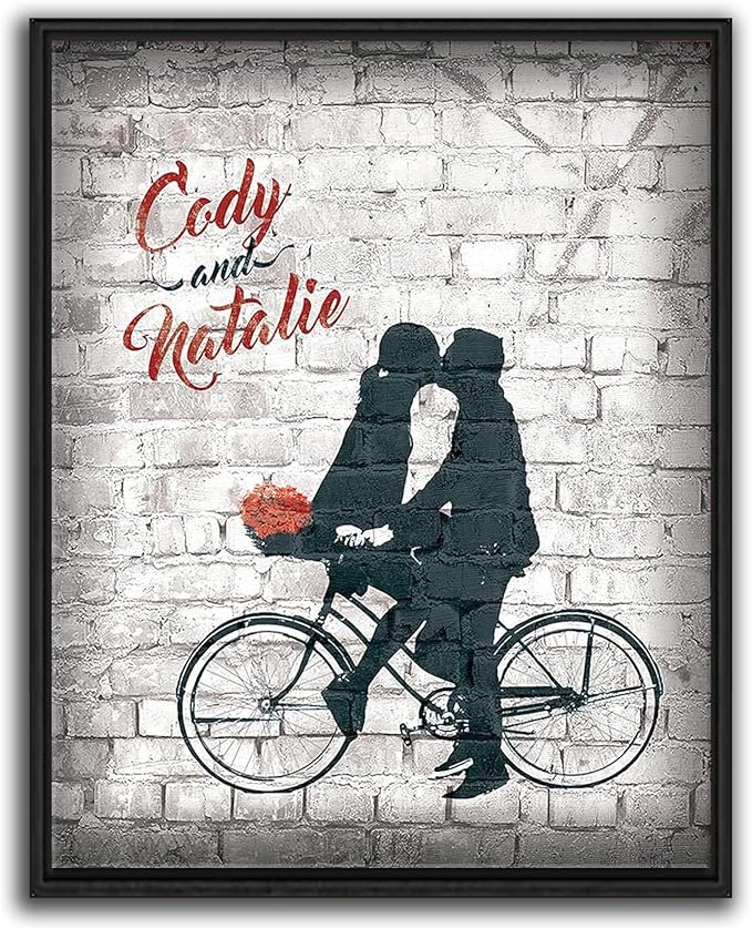 Personal-Prints BUILT FOR TWO | Personalized Romantic Canvas Art Gift with Your Names | Custom for Valentine’s Day or Wedding Anniversary (12"x16" Float Framed Canvas)