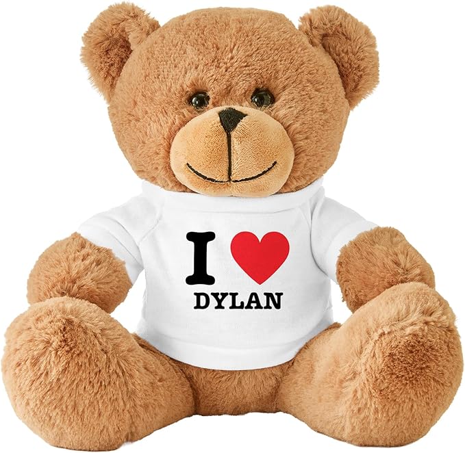 Let's Make Memories Personalized Teddy Bear Gram - Plush Stuffed Animal with Custom Tshirt - Message of Love - I Heart T-Shirt Bear - Little