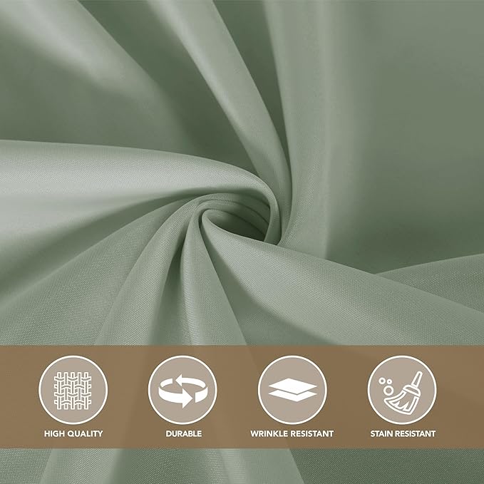 sancua Round Tablecloth 120 Inch Diameter, 8 Pack - Circle Polyester Fabric Table Cloth for Wedding Party Reception Banquet Birthday, Washable Formal Table Cover (Fit 48-96 Inch Tables), Sage Green