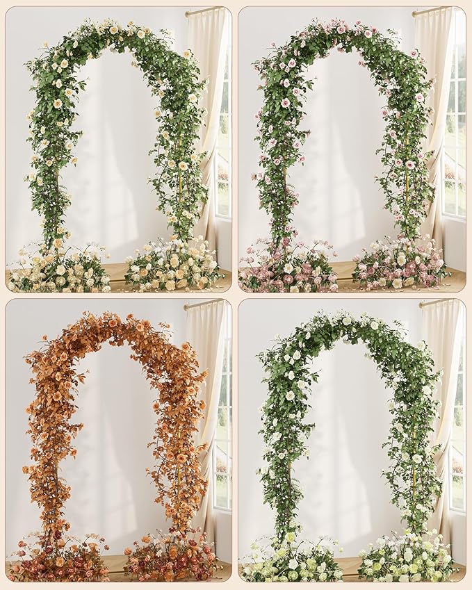 Wedding Arch, Metal Arch Backdrop Stand, Balloon Arch Stand Wedding Frame for Ceremony Decoration (Gold, 7.2FT Arch Backdrop)