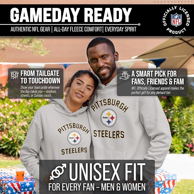Team Fan Apparel NFL Adult Gameday Hooded Sweatshirt - Poly Fleece Cotton Blend - Stay Warm and Represent Your Team in Style