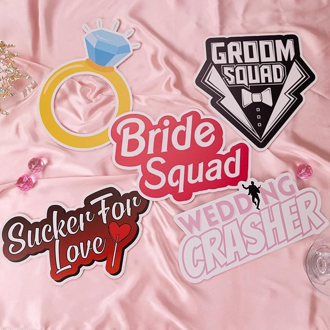 (Wedding Pack) Elevate Your PhotoBooth Experience with Durable & Waterproof Props - Perfect for Weddings, Birthdays, & Photo Booth Businesses - PVC Foamboard Adult Party Photo Props