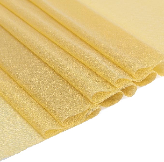 VDS Pack of 250, Gold, Sheer Chiffon Chair Sashes Bows Chair Cover Back Tie Ribbon for Wedding Birthday Baby Shower Engagement Ceremony Event Party Banquet Restaurant Dining Chair Decoration