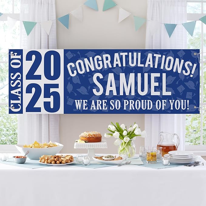 Let's Make Memories Personalized Graduation Banner Class of 2025 - Graduation Party Decorations - Congratulations Banner - Indoor/Outdoor Vinyl - Best in Class - Orange - 8 ft.
