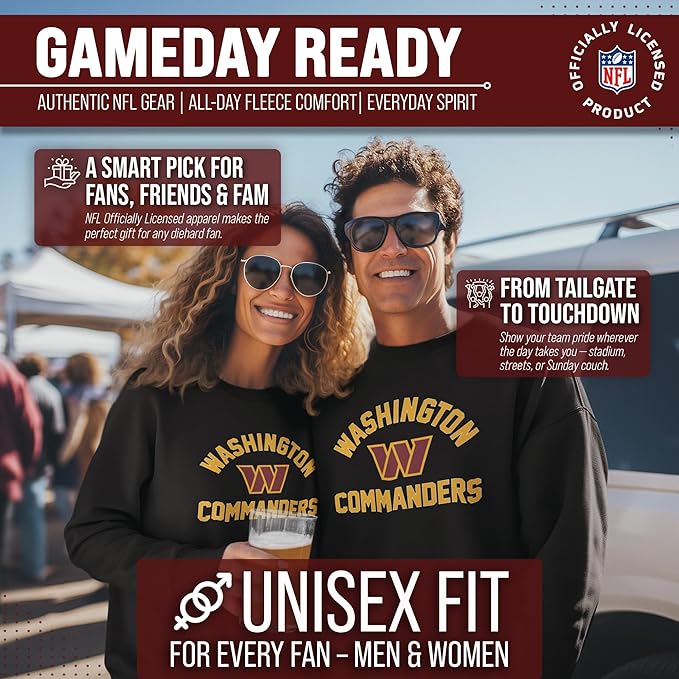 Team Fan Apparel NFL Adult Gameday Football Crewneck Sweatshirt - Cotton Blend - Stay warm, comfortable & stylish on game day