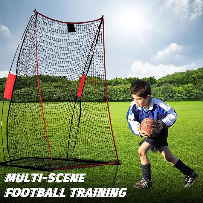 Football Kicking Cage Net - Heavy Duty Portable Training Net with Steel Frame for Backyard Indoor Outdoor Field Goal Training & Punting Passing Kicking Practice - Kids & Adults Use