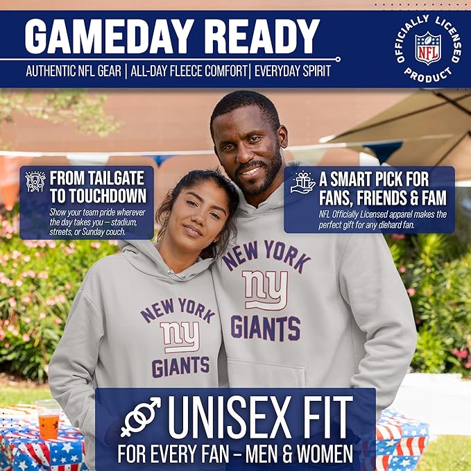 Team Fan Apparel NFL Adult Gameday Hooded Sweatshirt - Poly Fleece Cotton Blend - Stay Warm and Represent Your Team in Style